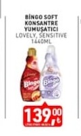 Bingo Soft Konsantre Yumuşatıcı Lovely Sensitive 1440Ml