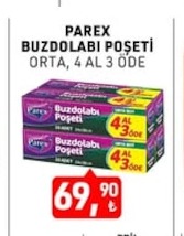 Parex Buzdolabı Poşeti Orta 4 Al 3 Öde