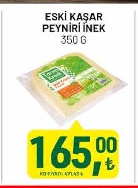 Eski Kaşar Peyniri İnek 350G