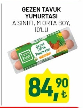 Gezen Tavuk Yumurtasi A Sinifi, M Orta Boy, 10'Lu