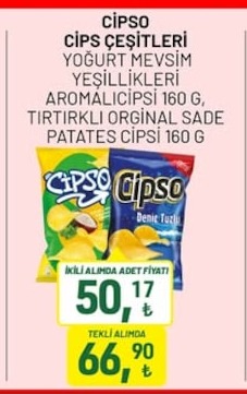 Cipso Cips Çeşitleri Yoğurt Mevsim Yeşillikleri Aromalıcipssi 160 G, Tırtırlı Orgınal Sade Patates Cipsi 160 G