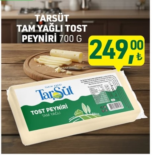 Tarsüt Tam Yağlı Tost Peyniri 700 G