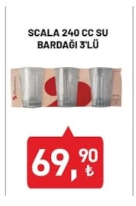 Scala 240 Cc Su Bardağı 3'Lü