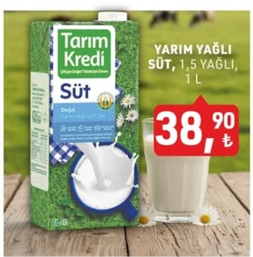 Yarım Yağlı Süt 1L