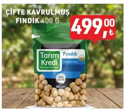 Tarım Kredi Çifte Kavrulmuş Fındık 400G