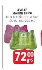 Avşar Maden Suyu Tuzlu Erik, Greyfurt Suyu 6 Li 200 Ml