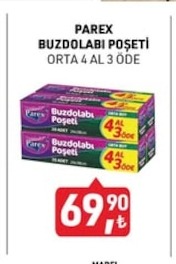 Parex Buzdolabı Poşeti Orta 4 Al 3 Öde