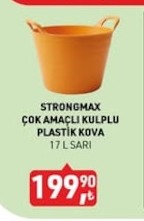 Strongmax Çok Amaçlı Kulplu Plastik Kova 17 L Sarı