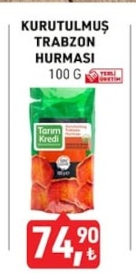 Tarım Kredı Kurutulmuş Trabzon Hurması 100G