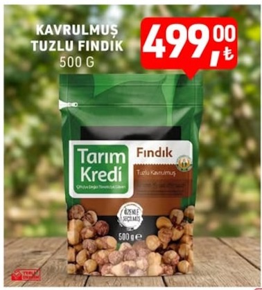 Tarım Kredi Kavrulmuş Tuzlu Fındık 500G
