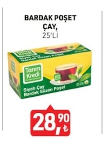 Tanrım Kredı Siyah Cay Bardak Suzen Poşet Çay, 25'Li