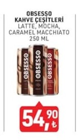 Obsesso Kahve Çeşitleri Latte, Mocha, Caramel Macchiato 250 Ml