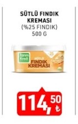 Tarıım Kredı Sütlü Fındık Kreması (%25 Fındık) 500G