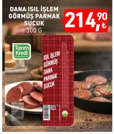 Tarıım Kredı Dana Isıl İşlem Görmüş Parmak Sucuk 300G