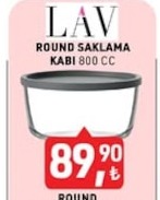 Round Saklama Kabı 800 Cc