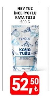 Nev Tuz İnce İyotlu Kaya Tuzu 500 G