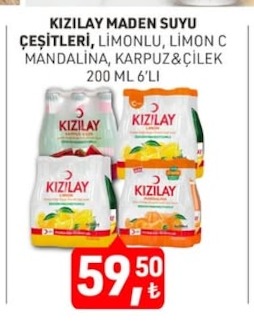 Kizilay Maden Suyu Cesitleri 200 Ml 6'Li