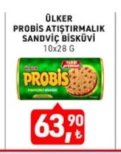 Ülker Probi̇s Atişti̇rmalik Sandvi̇ç Bi̇sküvi̇ 10X28 G