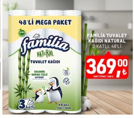Familia Tuvalet Kağıdı Natural 3 Katlı 48'Li