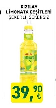 Kızılay Limonata Çeşitleri Şekerli Şekersiz 1L