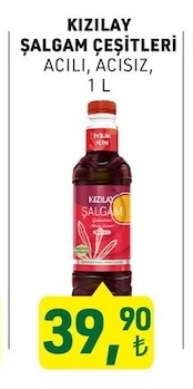 Kızılay Şalgam Çeşitleri Acılı Acısız 1L
