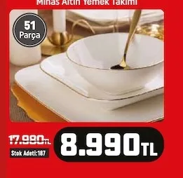 Minas Altın Yemek Takımı 51 Parça
