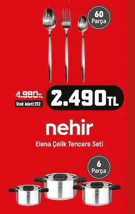 Nehir Elena Çelik Tencere Seti