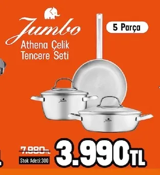 Jumbo Athena Çelik Tencere Seti