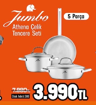 Jumbo Athena Çelik Tencere Seti