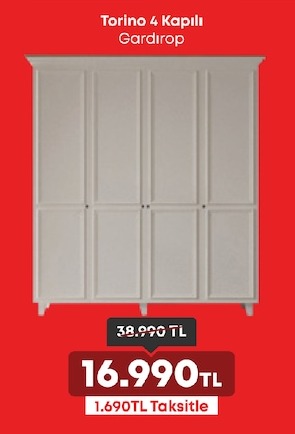Torino 4 Kapılı Gardırop