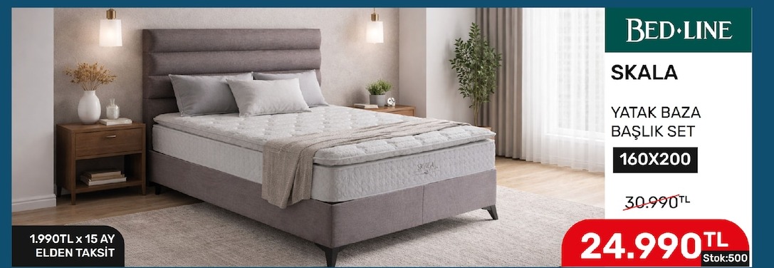 New Delux Yatak Baza Başlik Set 100X200