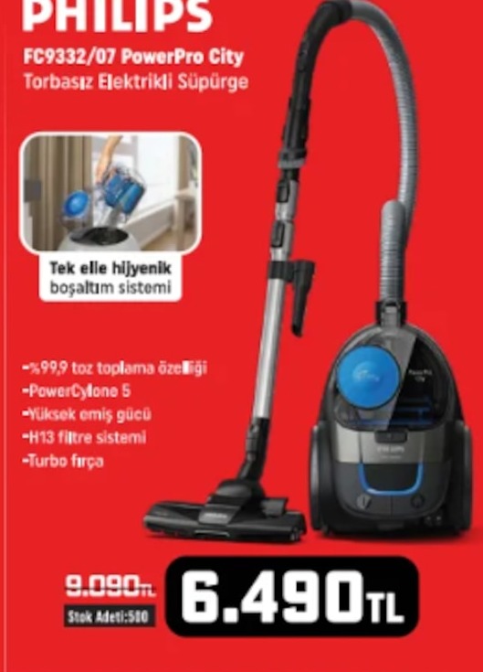 Philips Fc9332/07 Powerpro City Torbasız Elektrikli Süpürge