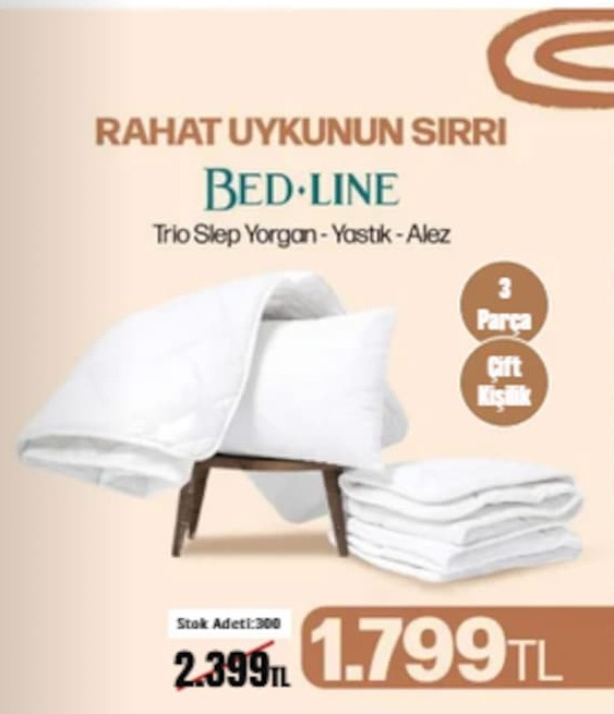 Bed Line Trio Slep Yorgan Yastık Alez