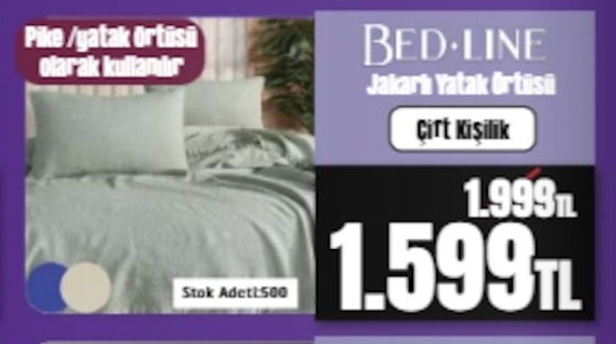Bed-Line Jakarlı Yatak Örtüsü Çift Kişilik