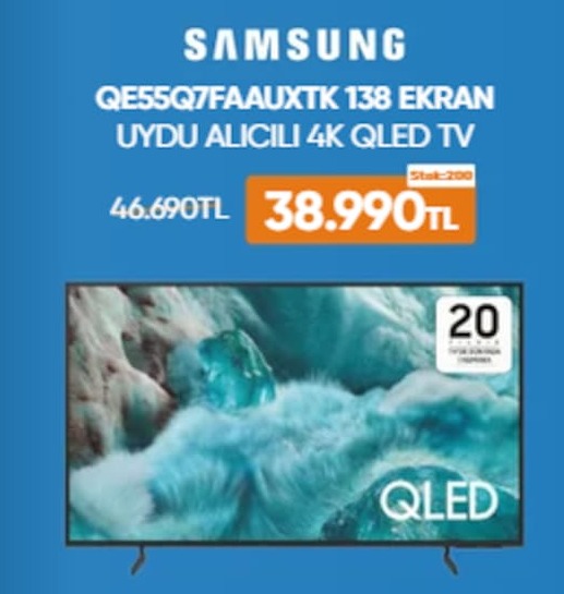 Samsung Qe55Q7Faauxtk 138 Ekran Uydu Alicili 4K Qled Tv