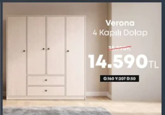 Verona 4 Kapılı Dolap