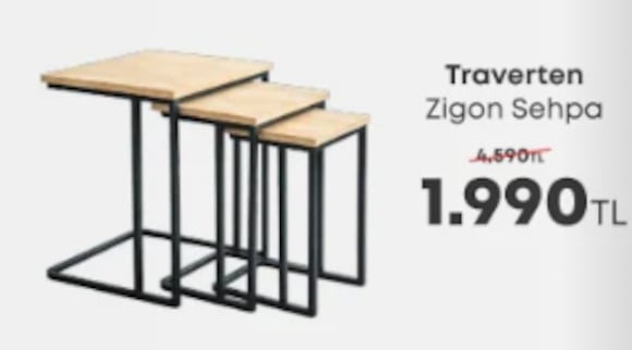 Traverten Zigon Sehpa