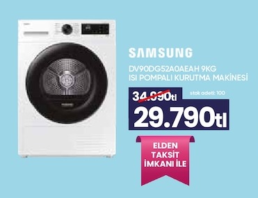 Samsung Dv90Dg52A0Aeah 9Kg Isı Pompalı Kurutma Makinesi