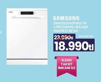 Samsung Dw60Dg540Fwq/Tr 4 Programli Bulaşik Makinesi Beyaz