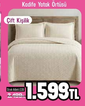 Kadife Yatak Ortusu Cift Kisilik 1 Adet