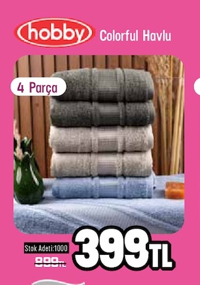 Hobby Colorful Havlu 4 Parça