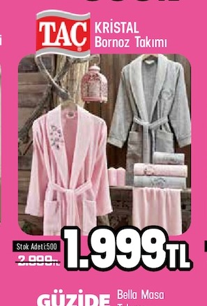 Tac Kristal Bornoz Takımı
