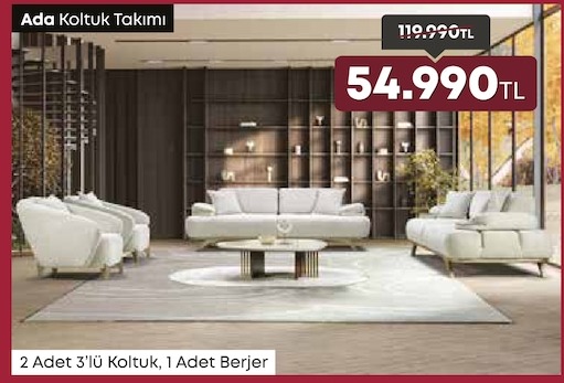 Ada Koltuk Takimi 2 Adet 3'Lü Koltuk, 1 Adet Berjer