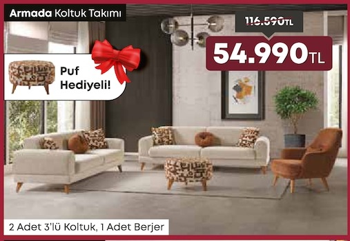 Armada Koltuk Takimi 2 Adet 3'Lü Koltuk, 1 Adet Berjer