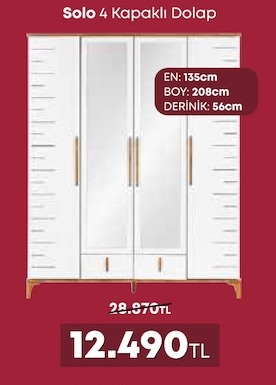 Solo 4 Kapaklı Dolap