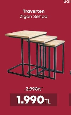 Traverten Zigon Sehpa