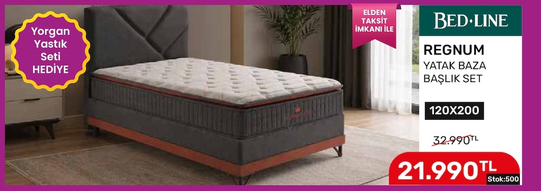 Bed-Line Regnum Yatak Baza Başlik Set 120X200