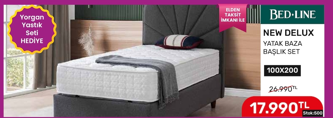 Bed-Line New Delux Yatak Baza Başlik Set 100X200