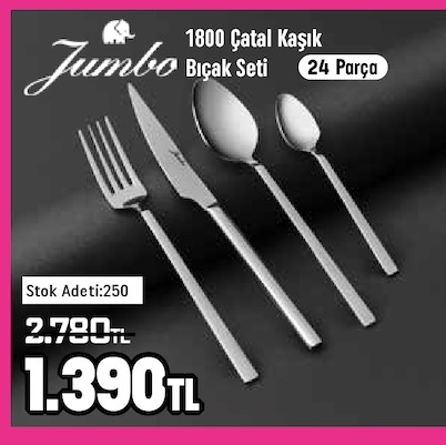 Jumbo 24 Parça Çatal Kaşık Bıçak Seti