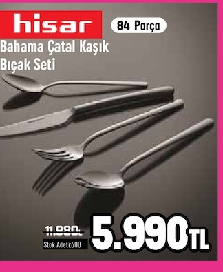 Hisar Bahama Çatal Kaşık Bıçak Seti 84 Parça